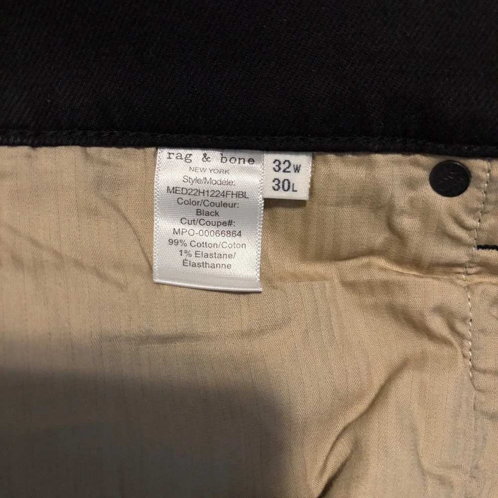 rag & bone Men's Fit 1 Skinny Black Slim Jeans Size 32x30 - Picture 5 of 6